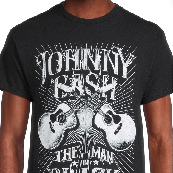 Johnny Cash NEW "The Man In Black" Graphic Tee, Black Cotton, Sizes L & XL - Picture 4 of 7